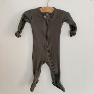 L’ovedbaby | Zipper Footed PJs | Charcoal Grey